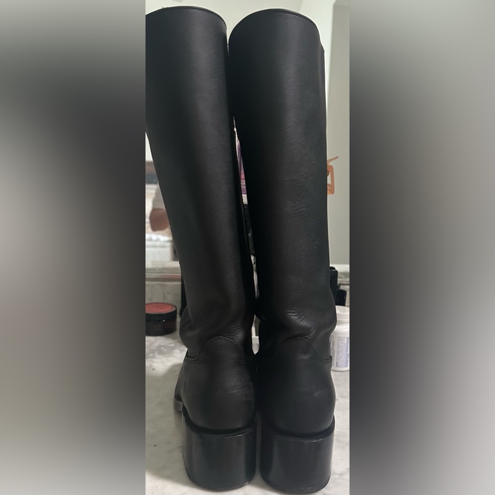 Frye Black Campus Boots Extended Calf 14L - Picture 7 of 14